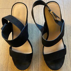 Black Suede Chunky Platform Heels